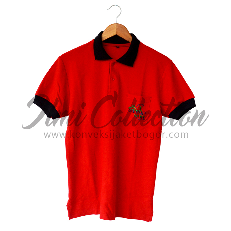 Kaos Polo (lacoste katun) merah